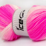 Wit|Licht Roze|Neon roze Baby Garens 4x100gr