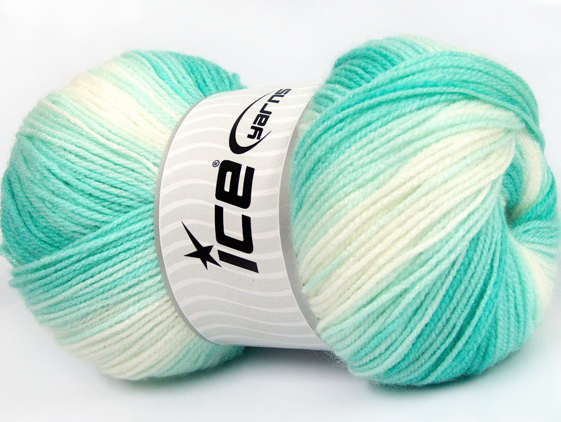 Wit|Mint Groen Baby Garens 4x100gr