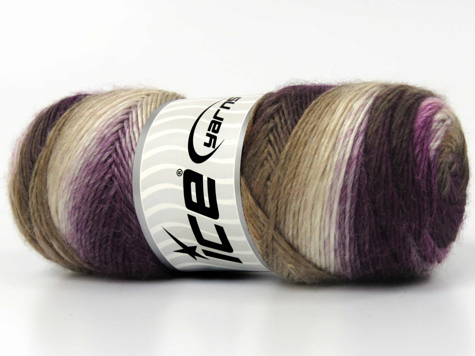 Wit|Paars|Lila|Bruin Tinten Zelfstrepende Garens 4x100gr