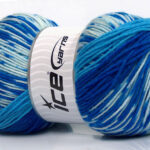 Blauw Tinten Jacquard Wol Garens 2x150gr