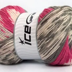 Roze|Crème|Grijs Herfst Winter Garens 2x150gr