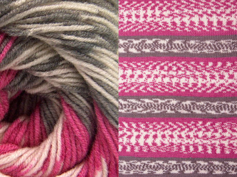 Roze|Crème|Grijs Herfst Winter Garens 2x150gr