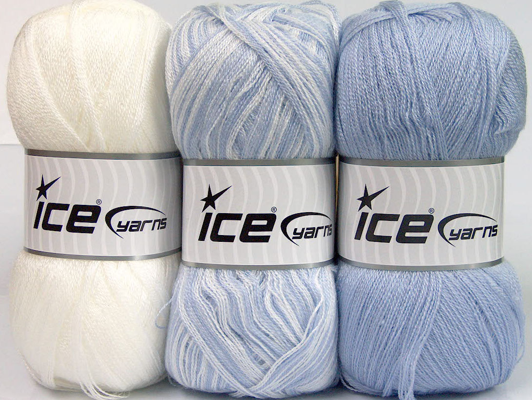 Wit|Licht Lila Baby Garens 3x100gr