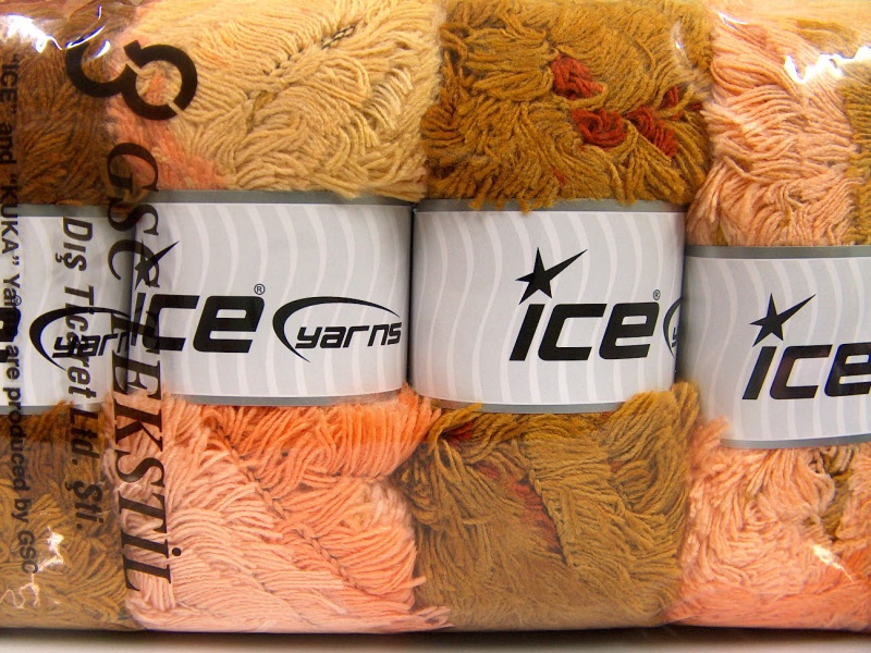 Oranje|Koper|Licht Zalm|Olijfgroen Closeout Yarns 4x100gr