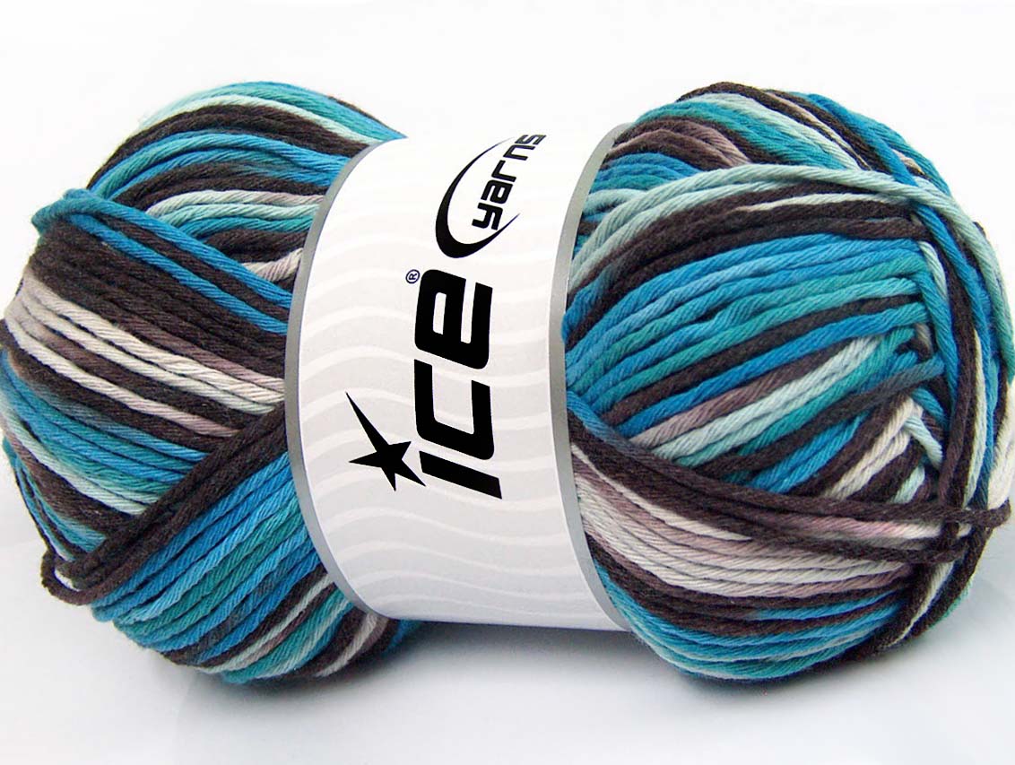 Blauw|Wit|Turkoois|Kastanjebruin Lente Zomer Garens 2x200gr