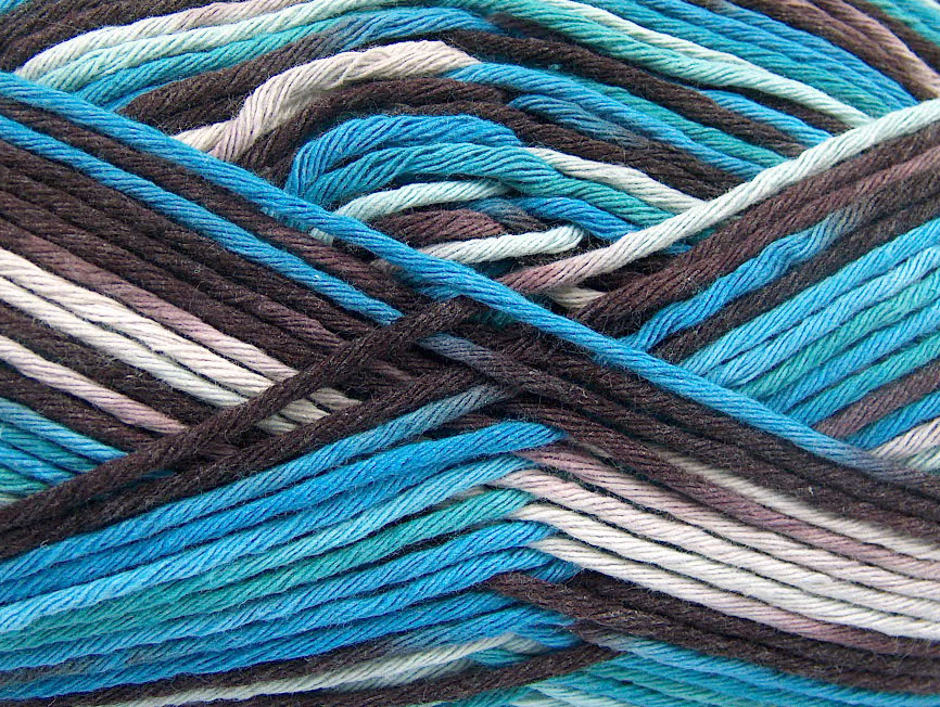 Blauw|Wit|Turkoois|Kastanjebruin Lente Zomer Garens 2x200gr