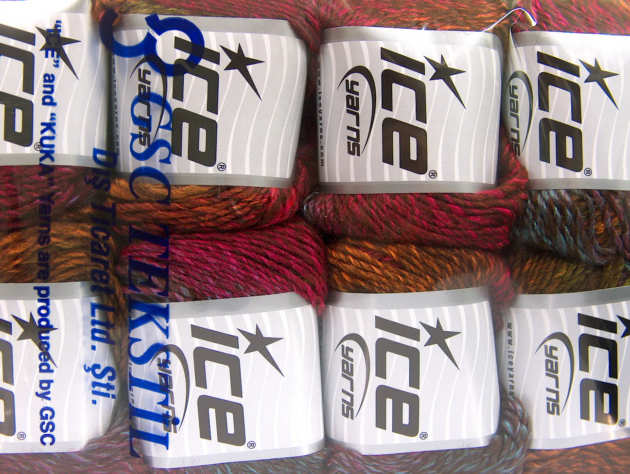 Bruin|Groen|Blauw|Goud|Fuchsia Herfst Winter Garens 8x50gr