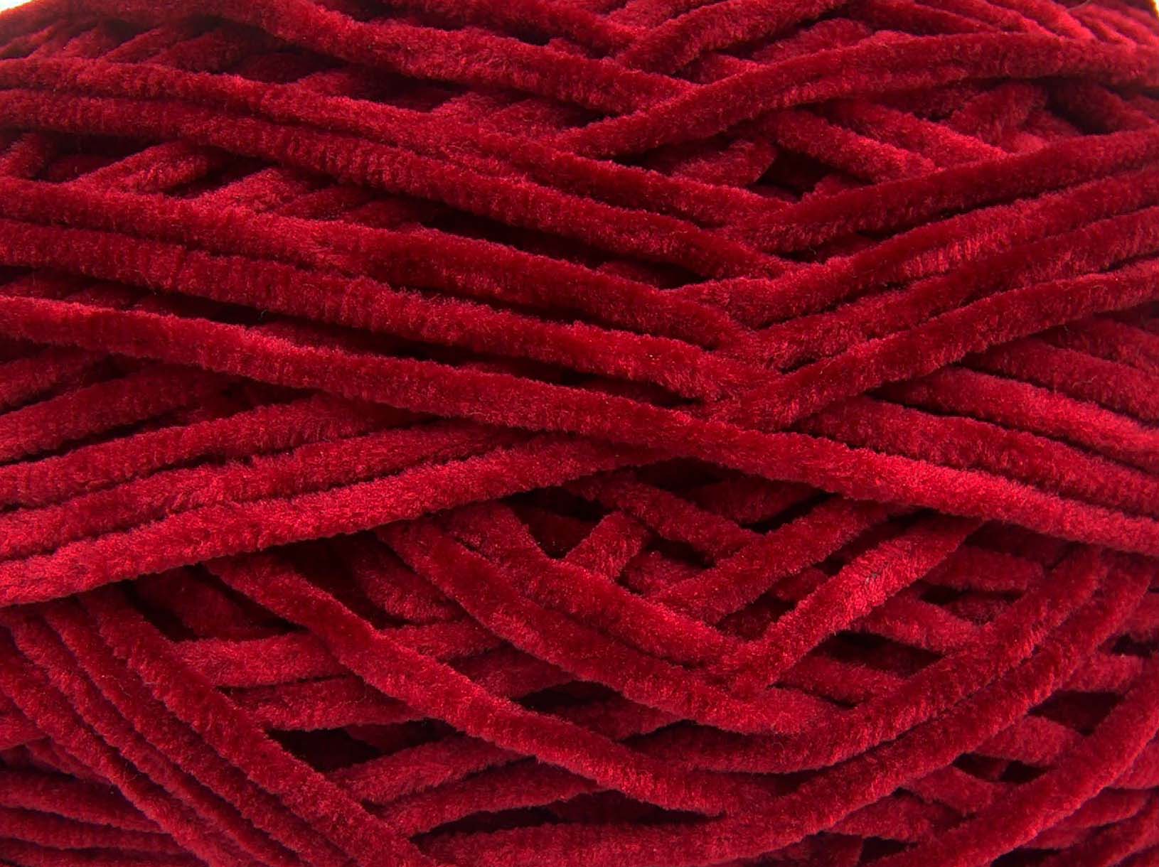 Bordeaux Dunne Chenille Garen – 4x100gr Bollen Pendikte 4-5mm