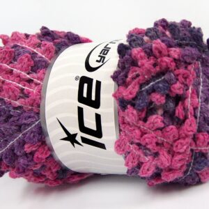 Roze tinten|Paarse tinten Boucle – Paillette – PomPom Yarns 4x100gr