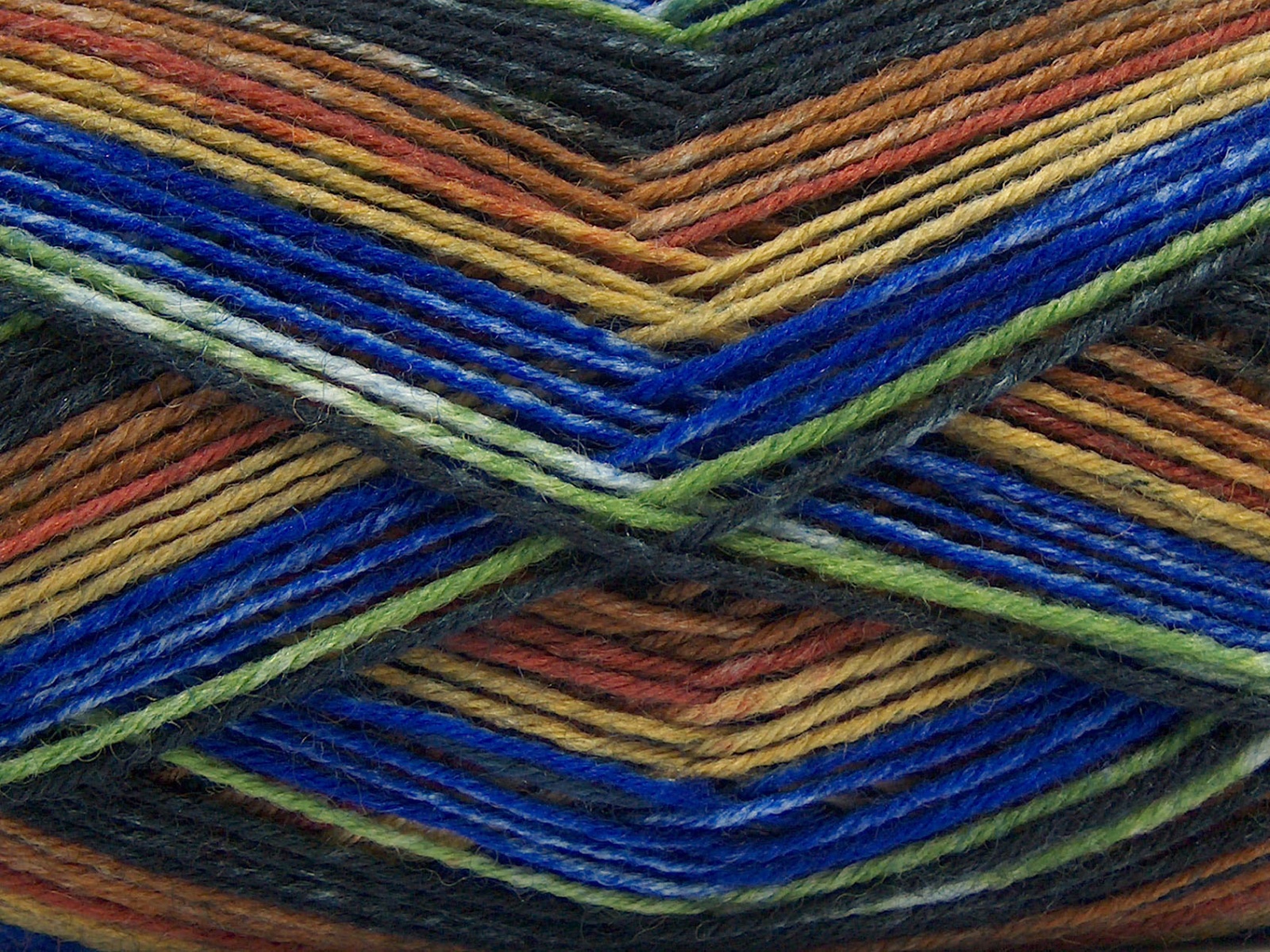 Groen|Zwart|Blauw|Bruin Tinten Sokkengarens 4x100gr