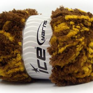 Bruin|Geel Eyelash Yarns 4x100gr