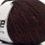 Zwart|Rood Metallic Yarns 8x50gr