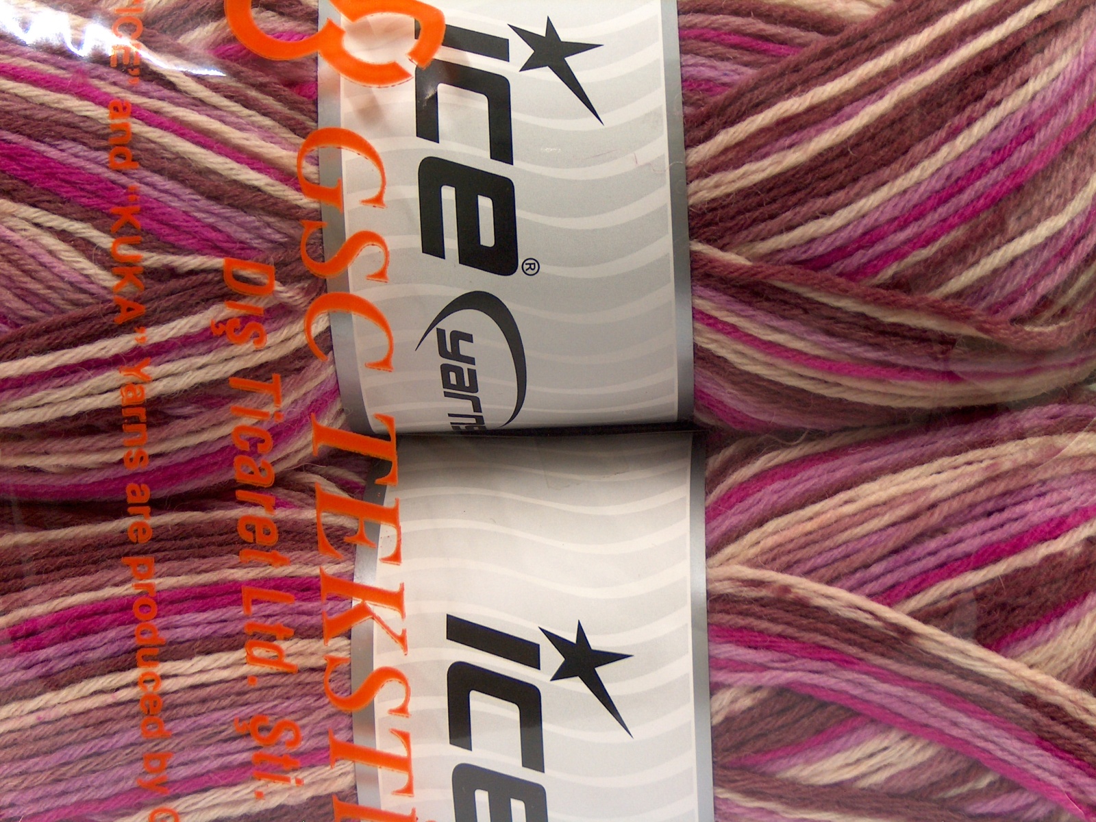 Crème|Roze tinten|Roze-bruin Sokkengarens 2x150gr
