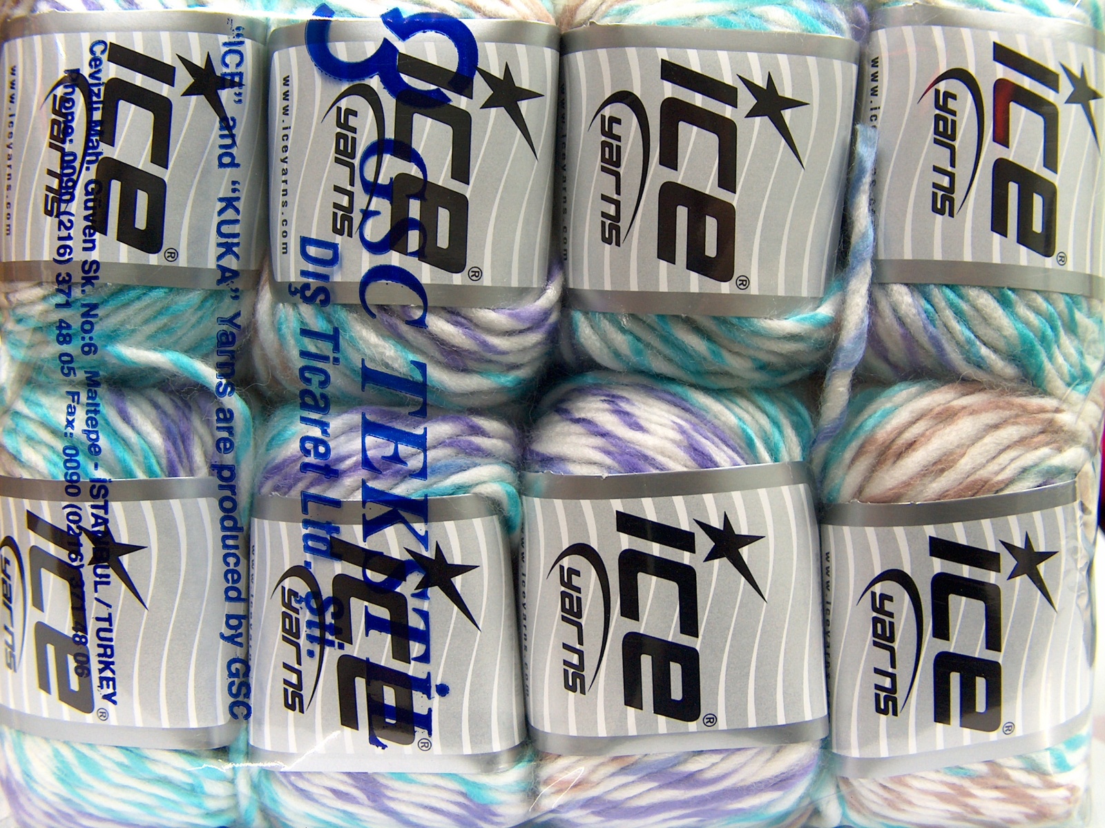 Wit|Lila|Turkoois|Kameel Baby Garens 8x50gr