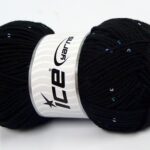 Zwart Boucle – Paillette – PomPom Yarns 4x100gr