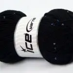 Zwart Boucle – Paillette – PomPom Yarns 4x100gr