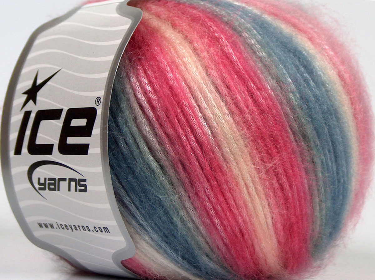 Roze tinten|Blauwgroen Zelfstrepende Garens 8x50gr