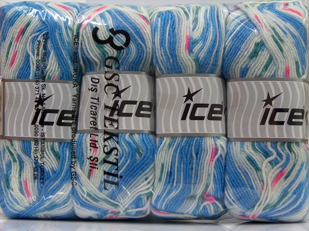 Blauw|Wit Closeout Yarns 4x100gr