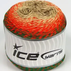 Groen|Crème|Oranje|Kameel Cakes Yarns 1xgr