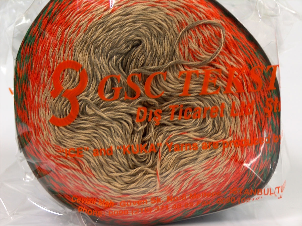 Groen|Crème|Oranje|Kameel Cakes Yarns 1xgr