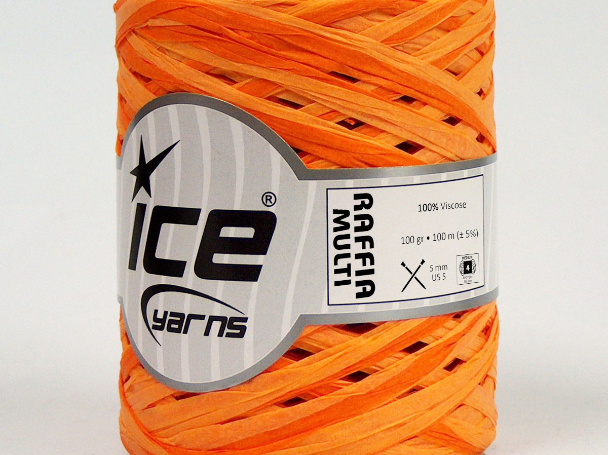 Oranje Haakgaren/Borduurgaren Raffia – 2x100gr