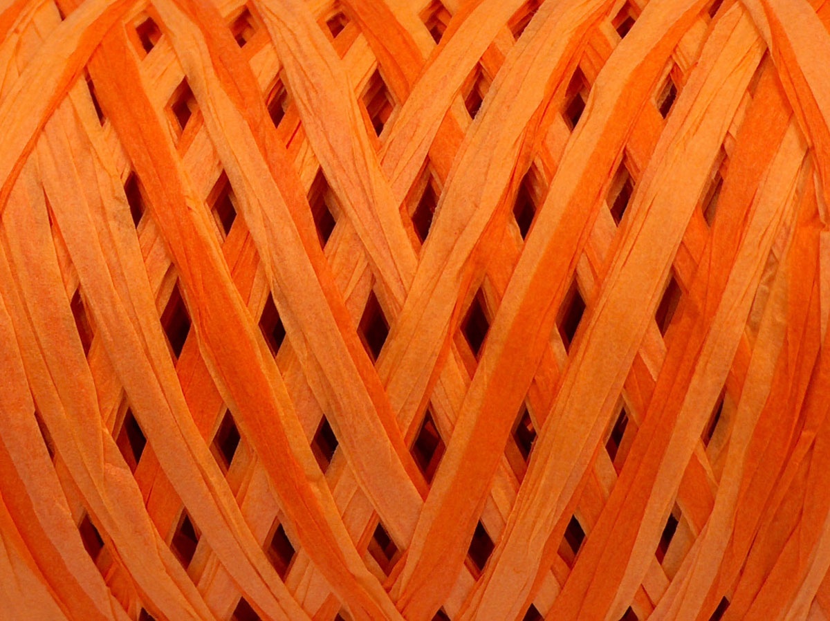 Oranje Haakgaren/Borduurgaren Raffia – 2x100gr