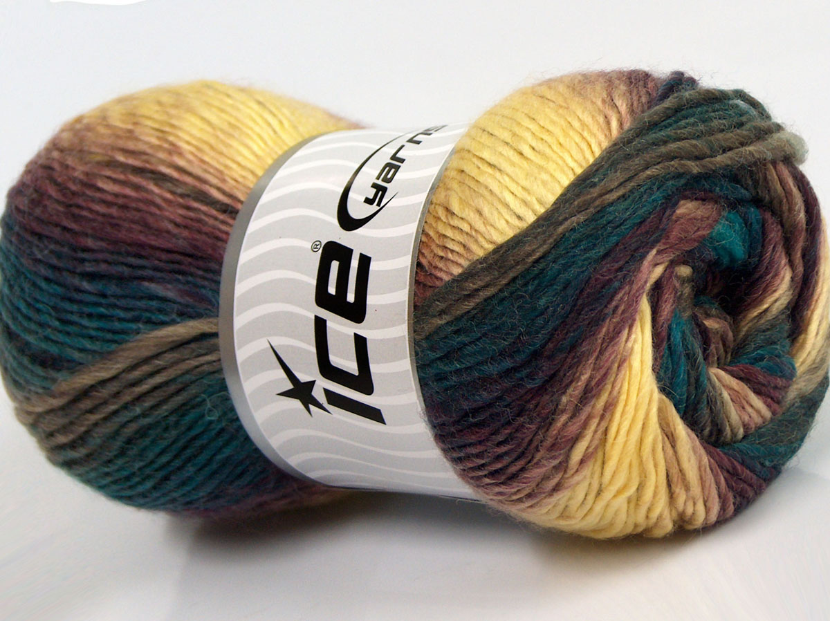 Bruin|Geel|Smaragdgroen Herfst Winter Garens 4x100gr