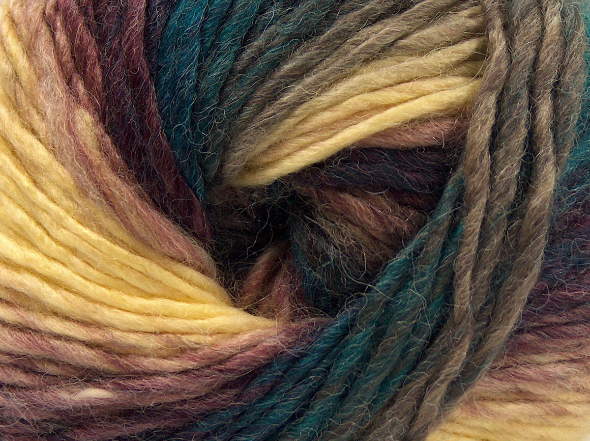 Bruin|Geel|Smaragdgroen Herfst Winter Garens 4x100gr