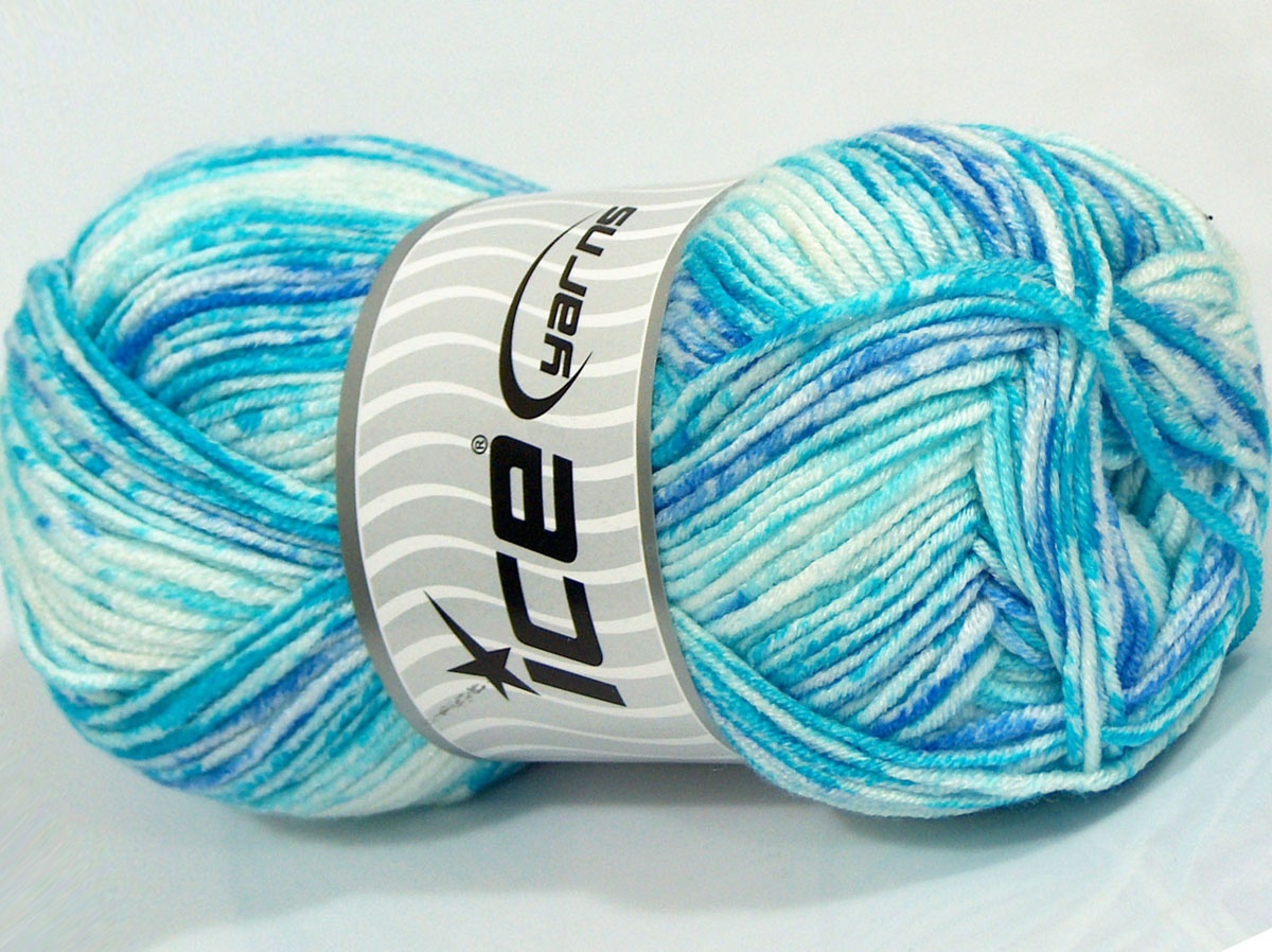Blauw|Turkoois tinten Baby Garens 4x100gr