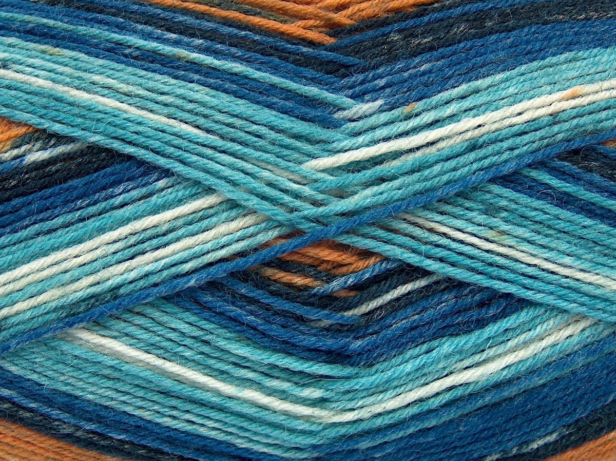 Kameel|Blauw Tinten Sokkengarens 4x100gr