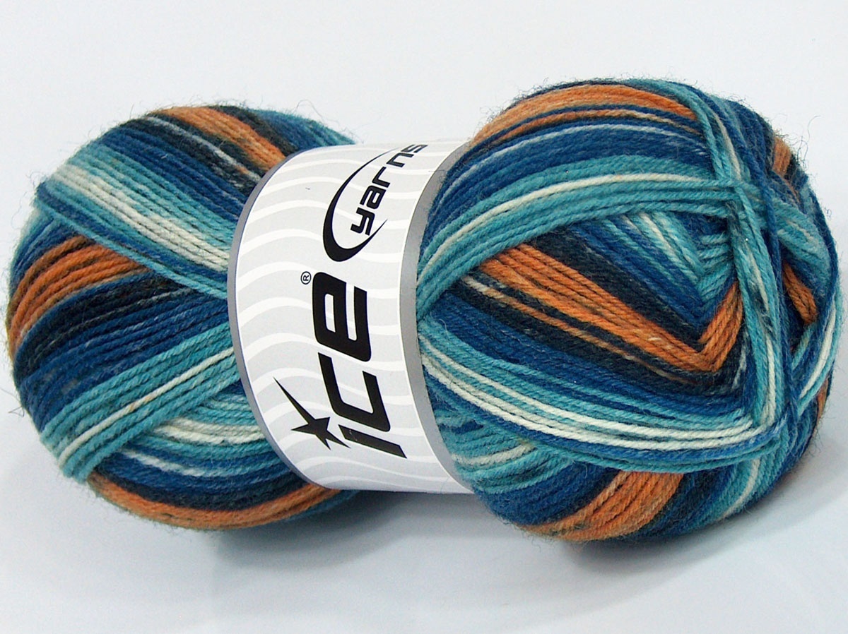Kameel|Blauw Tinten Sokkengarens 4x100gr
