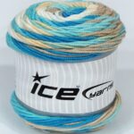 Wit|Kameel|Blauw Tinten|Beige Cakes Yarns 3x100gr