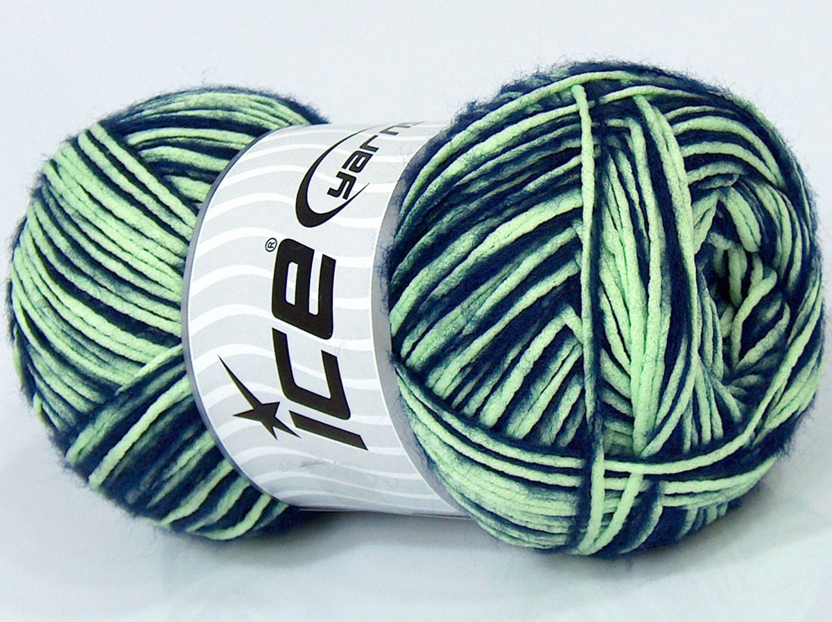 Marineblauw|Neon groen Closeout Yarns 4x100gr
