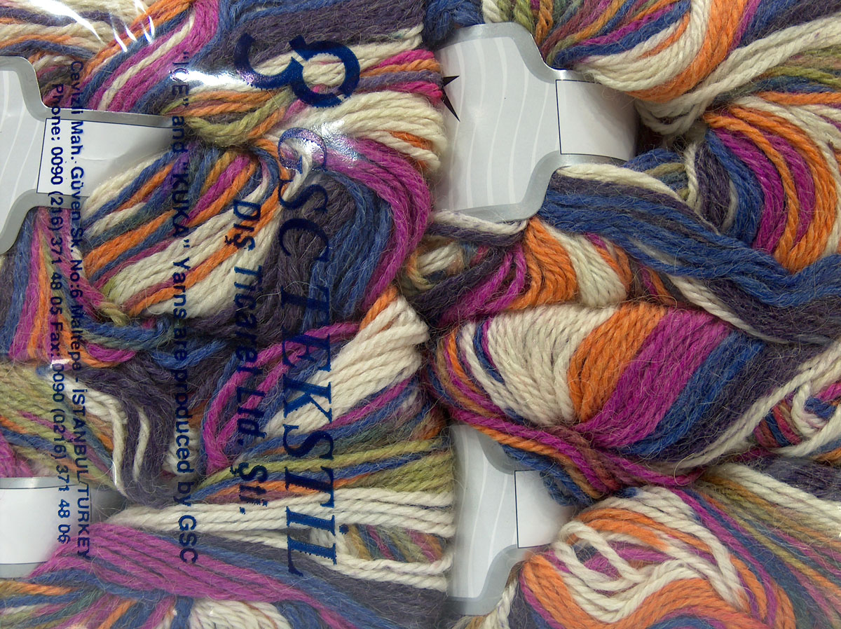 Alpaca Wol Selfstripe Yarn Groen|Blauw|Lila|Oranje 4x100gr