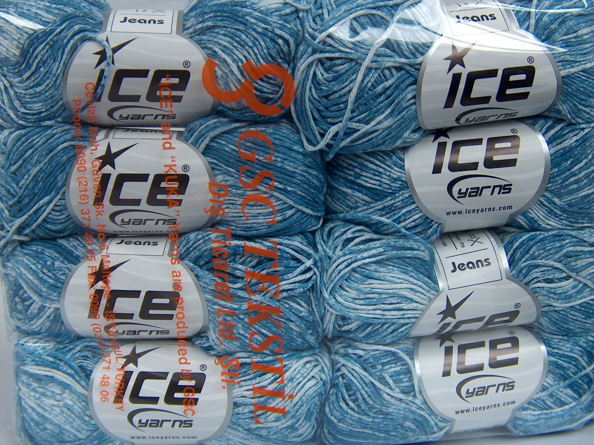 Wit|Licht Turkoois Lente Zomer Garens 8x50gr