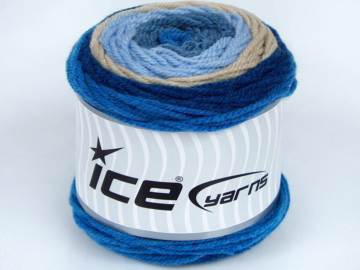 Blauw Tinten|Licht Camel|Licht Lila Cakes Yarns 3x100gr