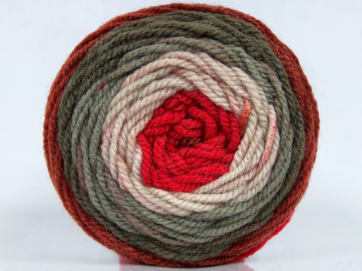 Rood|Khaki|Koper|Beige Cakes Yarns 3x100gr