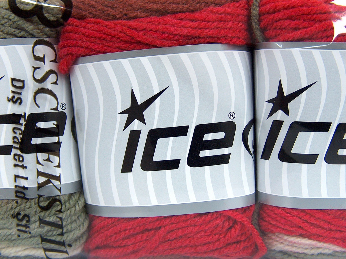 Rood|Khaki|Koper|Beige Cakes Yarns 3x100gr