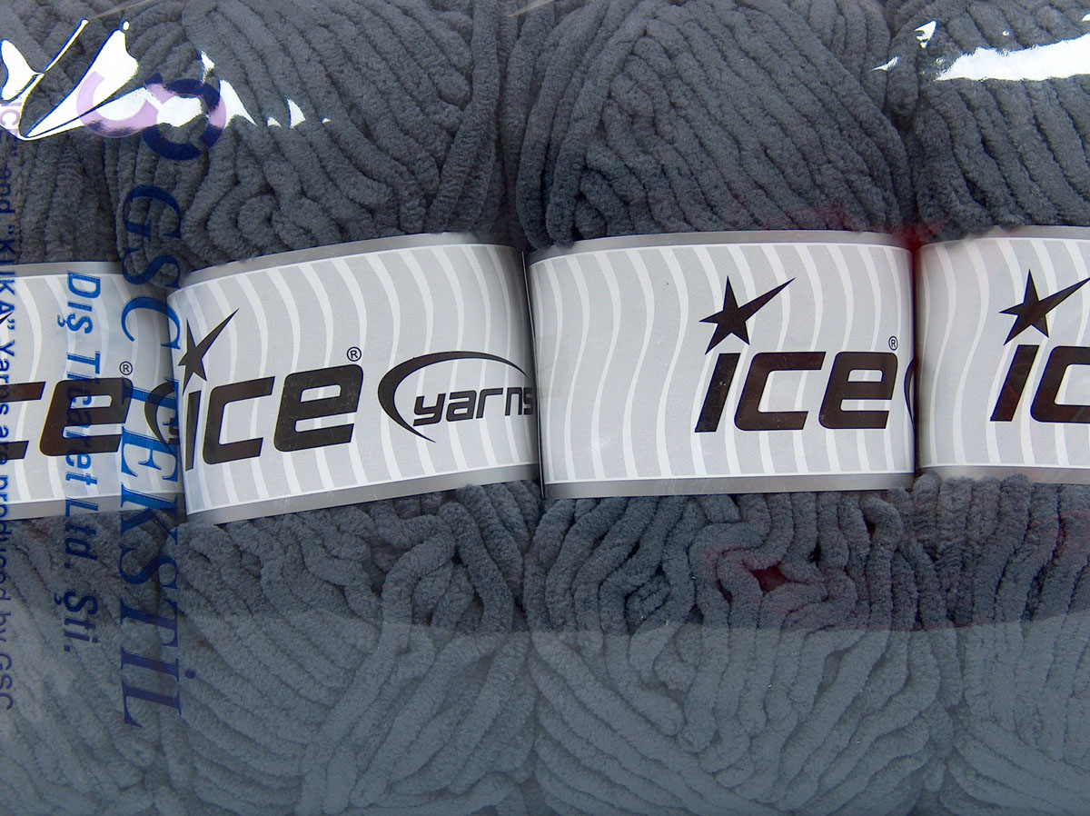 Antraciet Chenille Yarns 4x100gr Naalddikte 6-7mm