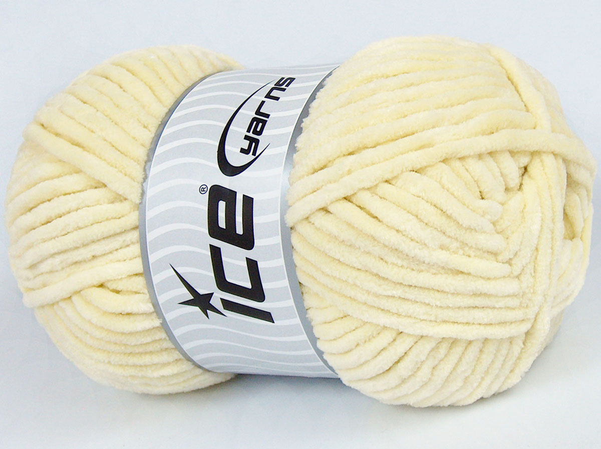 Licht Geel Chenille Yarns Velvet Breigaren 4x100gr