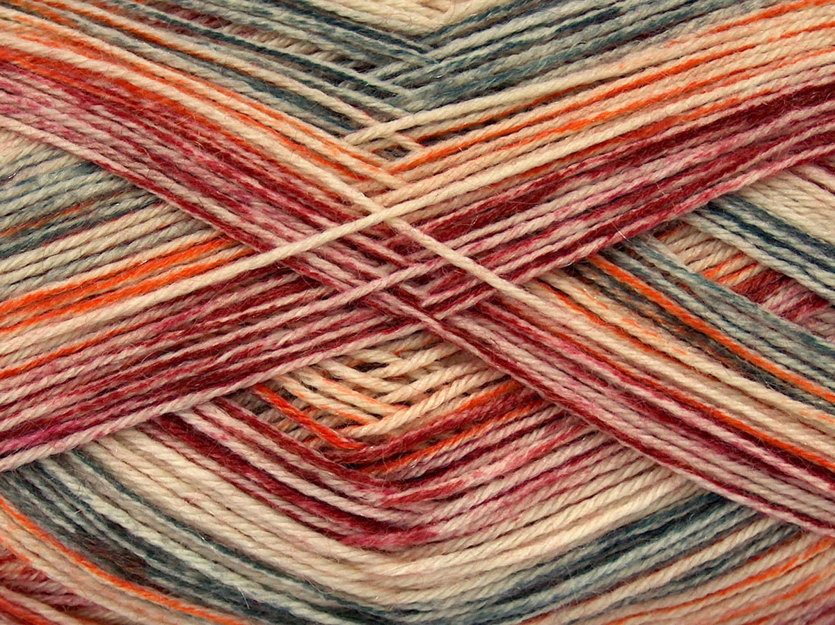 Crème|Oranje tinten|Bordeaux Tinten Sokkengarens 4x100gr