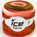 Wit|Groen Tinten|Zalm tinten Cakes Yarns 4x100gr