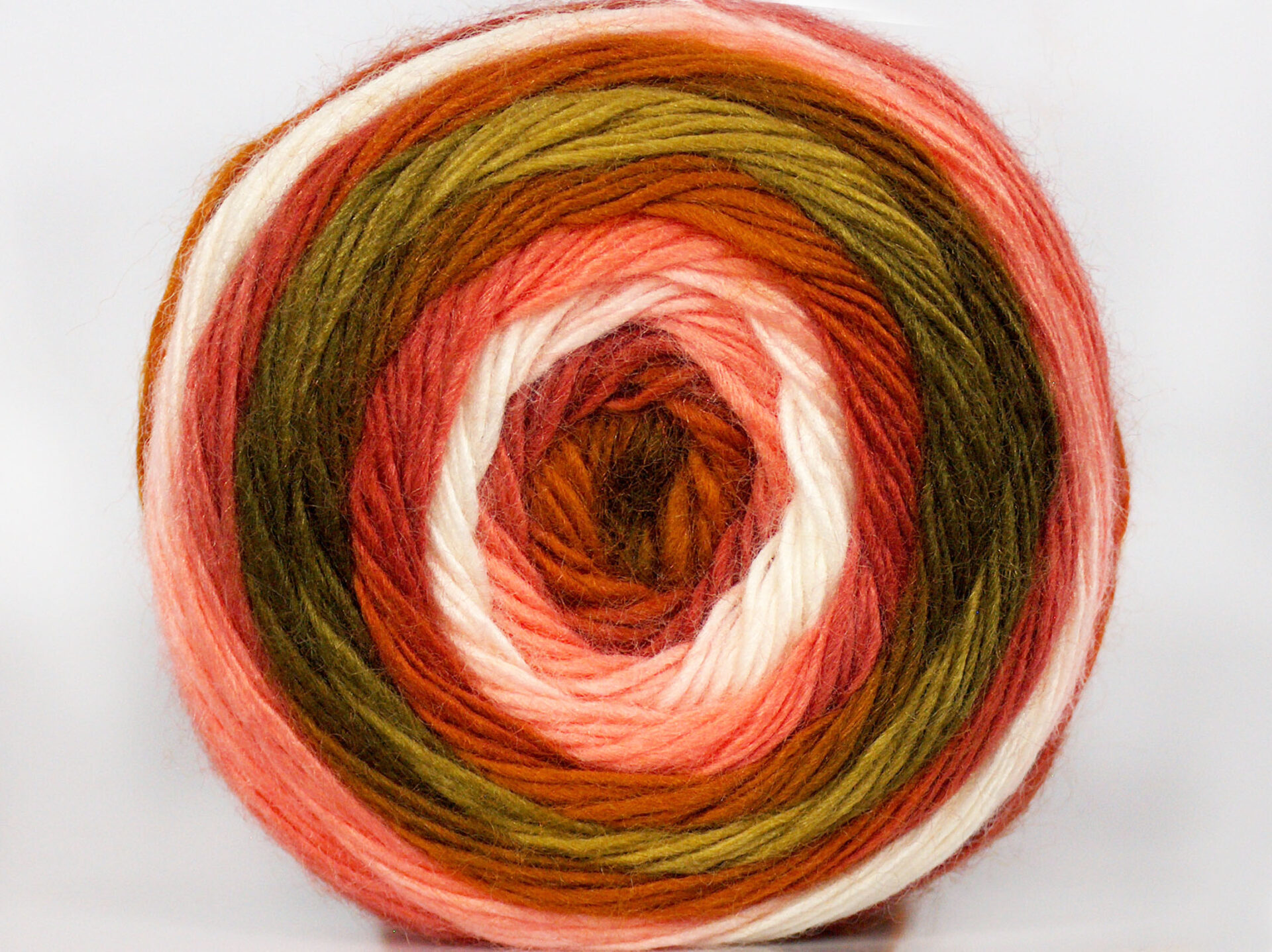 Wit|Groen Tinten|Zalm tinten Cakes Yarns 4x100gr