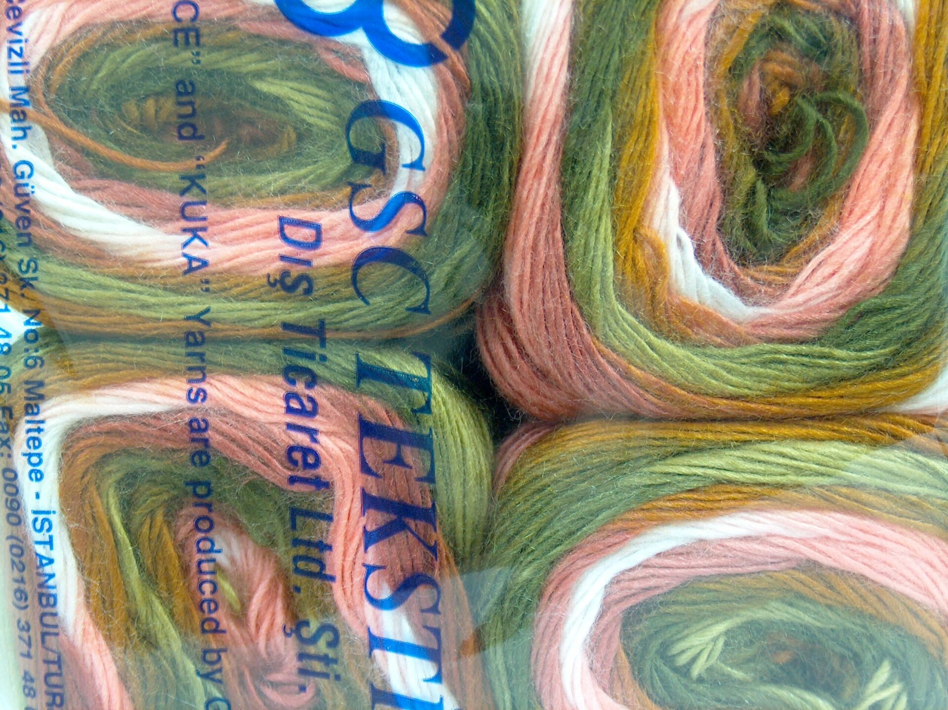 Wit|Groen Tinten|Zalm tinten Cakes Yarns 4x100gr