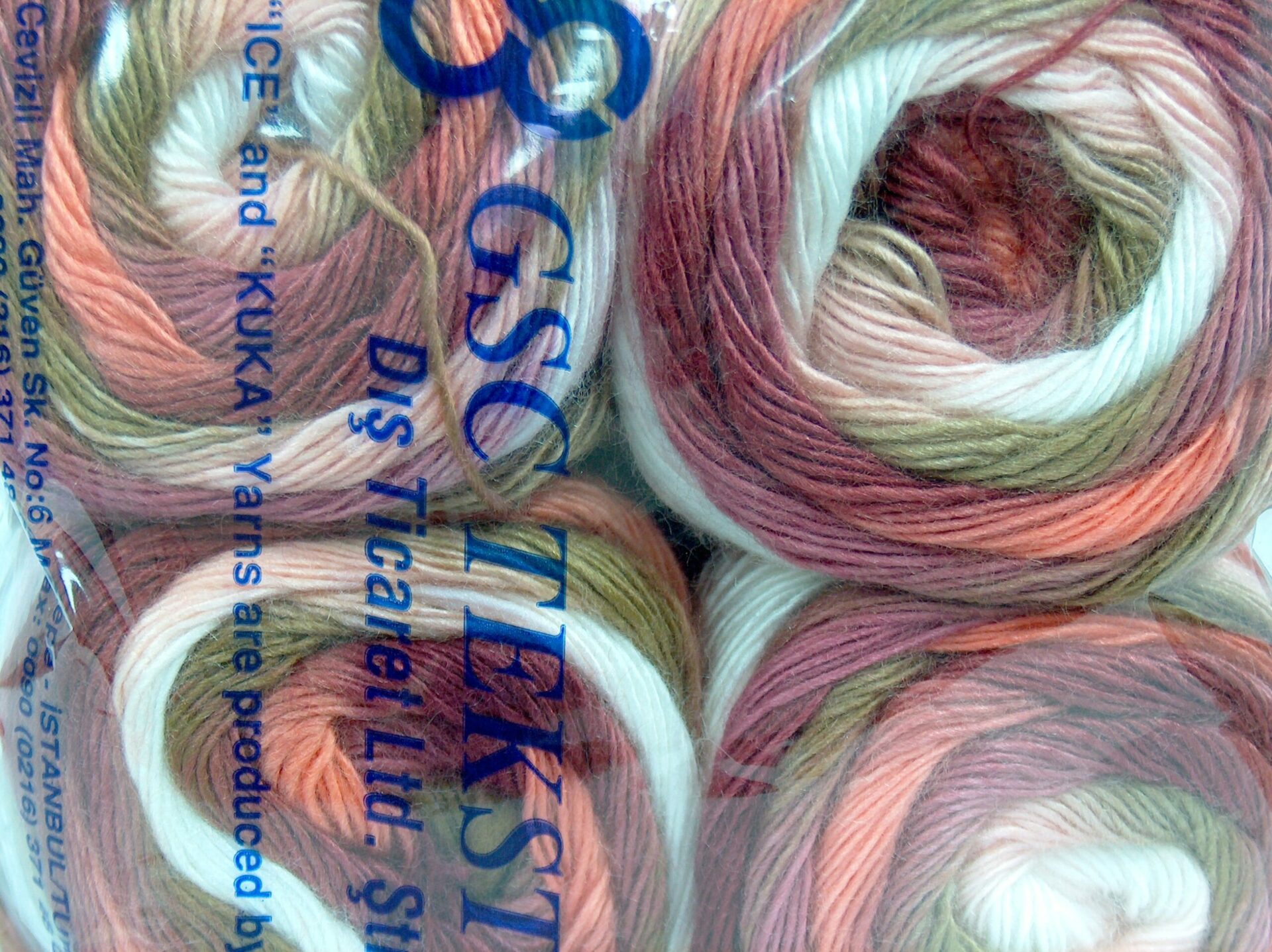 Bruin|Wit|Roze tinten Cakes Yarns 4x100gr