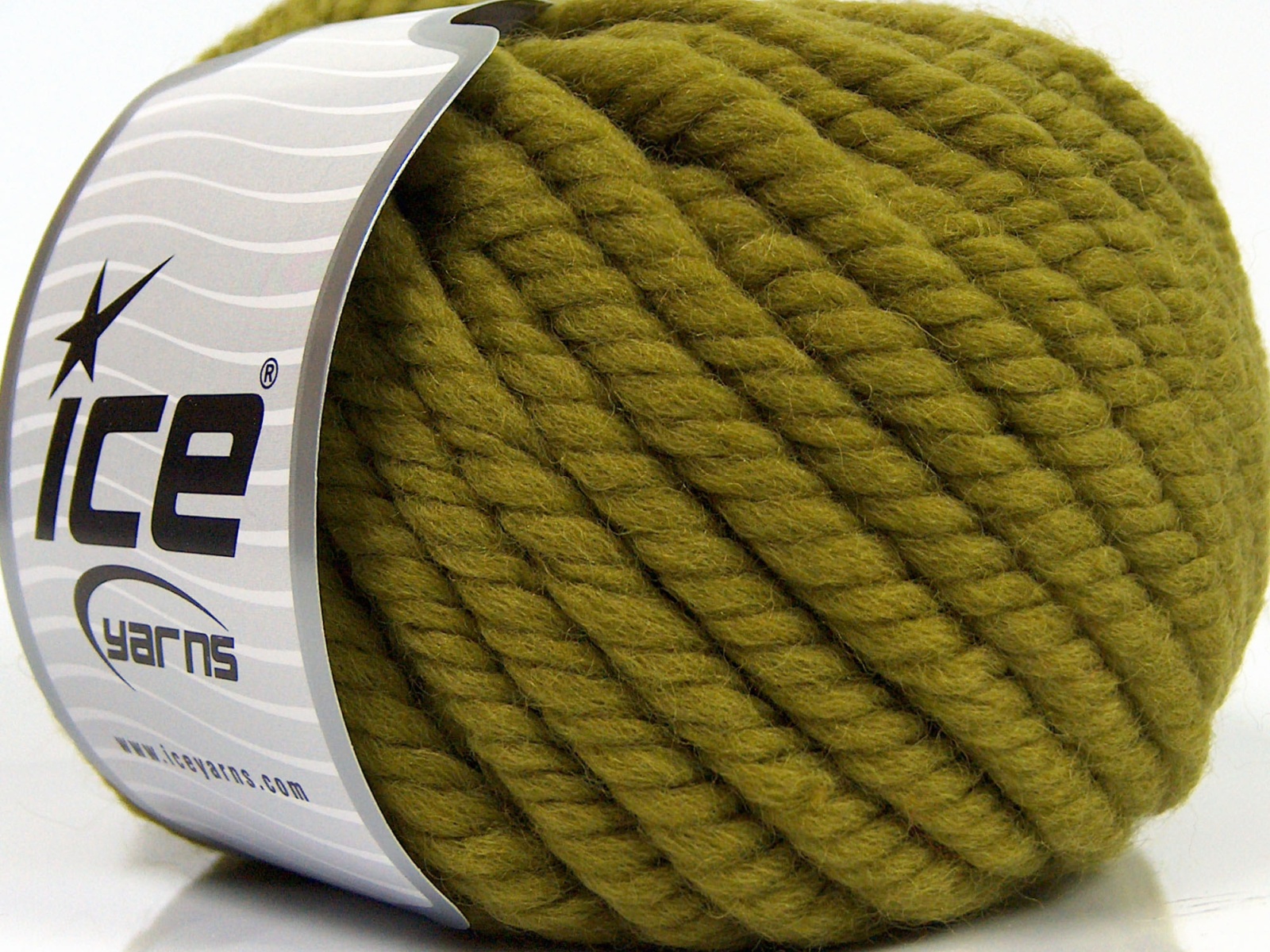 Chunky merino wol Olijfgroen 4x100gr naalddikte 10-12mm