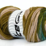 Groen Tinten|Beige Zelfstrepende Garens 4x100gr
