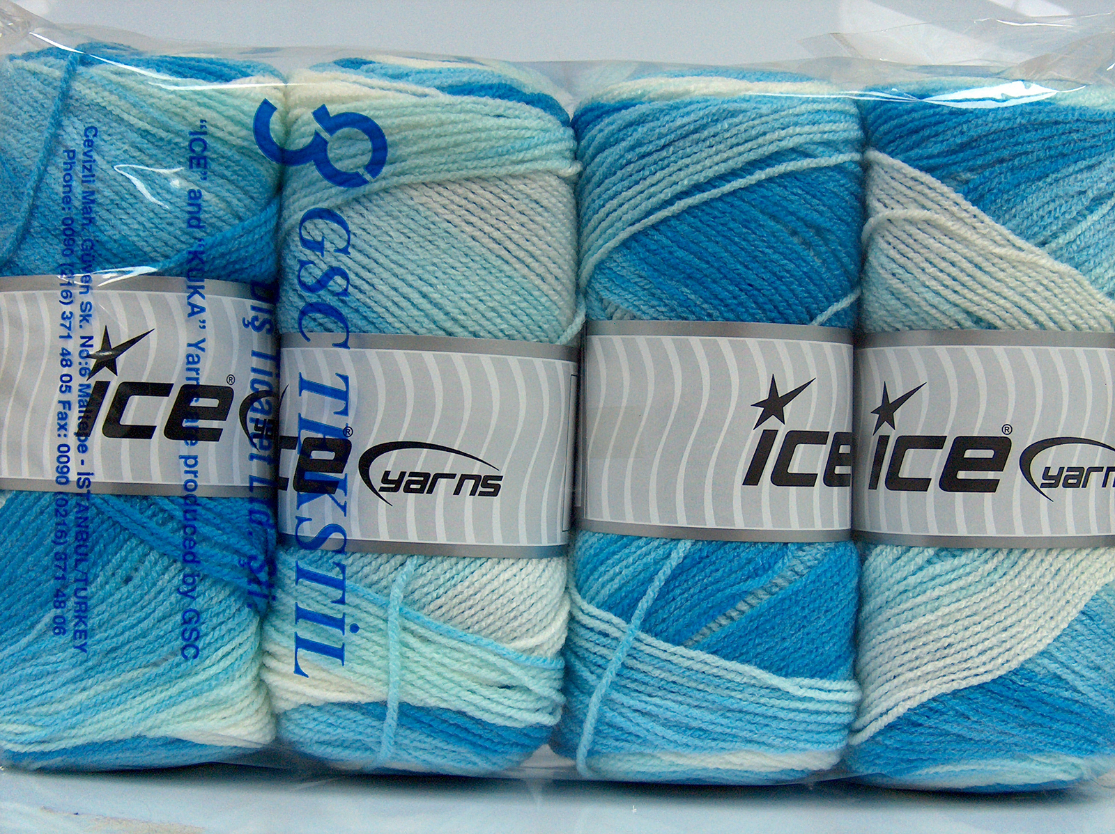 Wit|Light Blue Shades Baby Garens 4x100gr