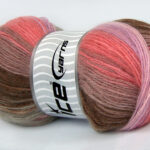 Bruin|Lila|Licht Grijs|Roze tinten Herfst Winter Garens 4x100gr