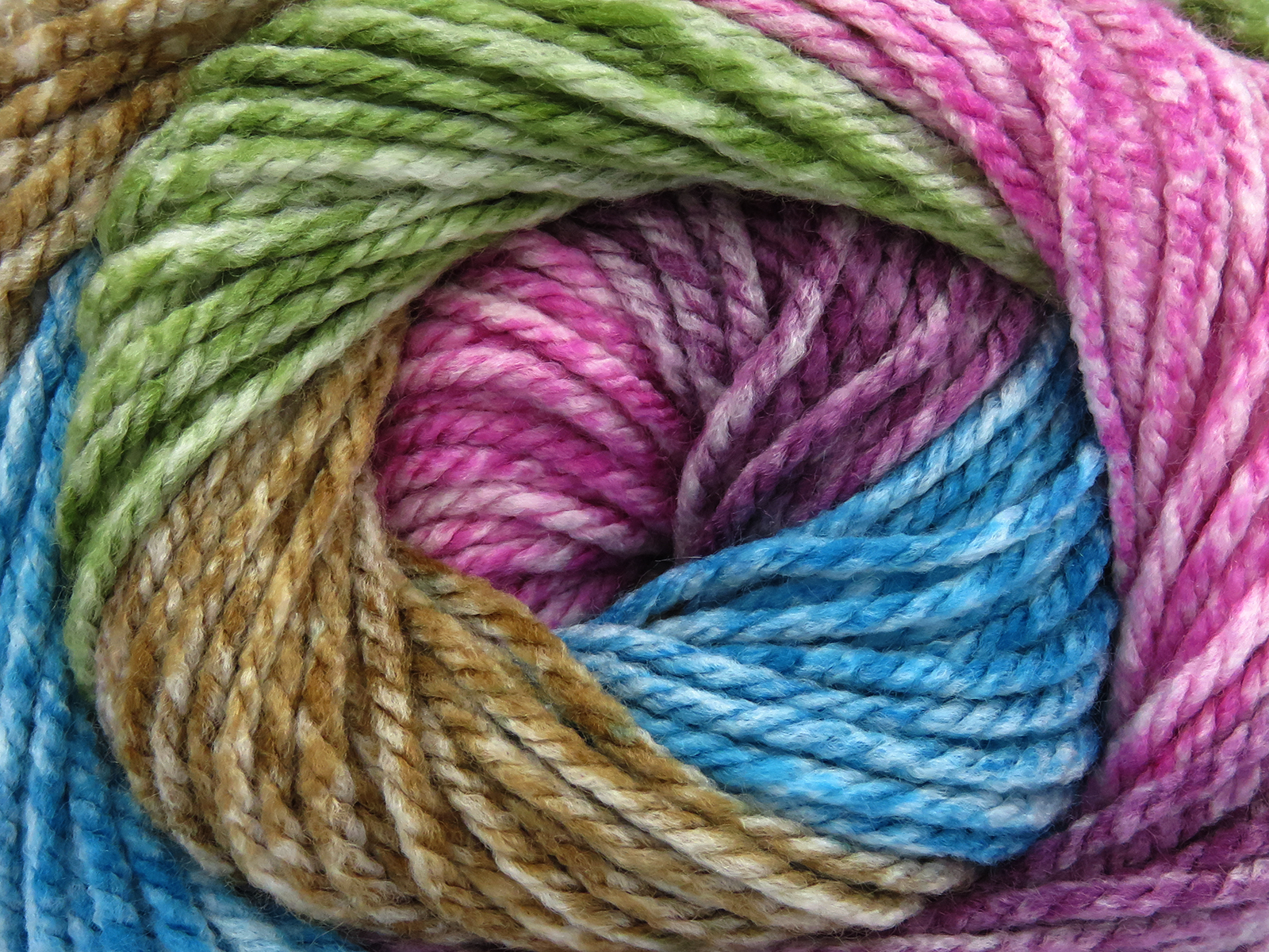 Bruin|Groen|Roze|Turkoois|Kastanjebruin Zelfstrepende Garens 4x100gr
